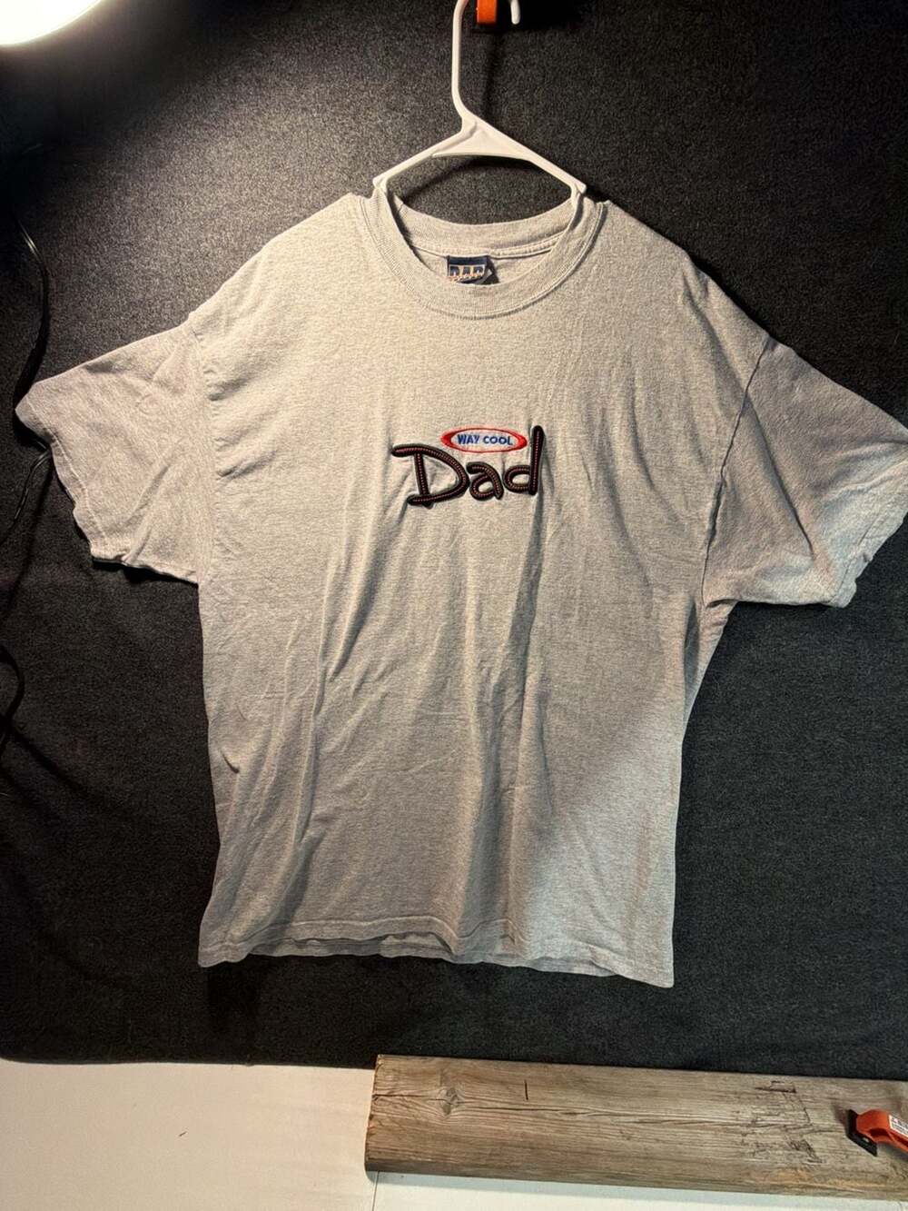 Vintage World's Greatest Dad Way Cool Embroidered T-Shirt Gray XL 10-0133